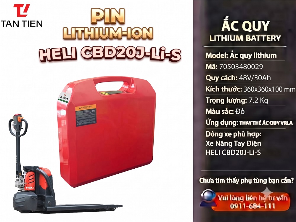 Pin Xe Nâng HELI CBD20J-Li-S 48V/30Ah